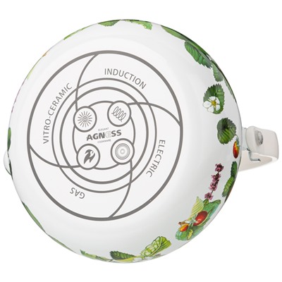 ЧАЙНИК AGNESS  ЭМАЛИРОВАННЫЙ СЕРИЯ "ФРУКТОВАЯ КОРЗИНА", 1,3 Л