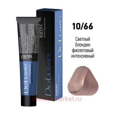 ESTEL DE LUXE 10/66 Краска-уход светлый блондин фиолетовый интенсивный