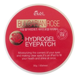Ekel Гидрогелевые патчи для глаз с экстрактом болгарской розы / Bulgarian Rose Hydrogel Eye Patch, 60 шт.