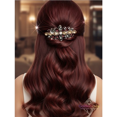 Заколка автомат для волос с кристаллами «Блеск элегантности» ЭЛЗ8/01