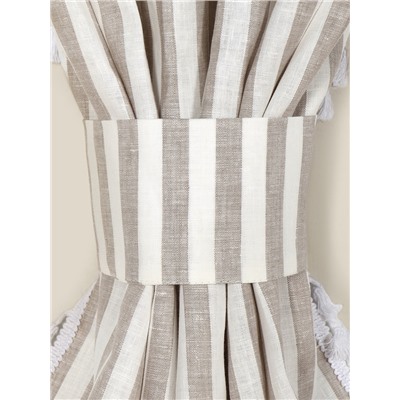 Комплект штор для кухни SL HOME Strict line 140×180 см-2 шт., подхваты 2 шт., лён 100%