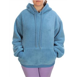 110 BLUE Худи женское Тедди на флисе