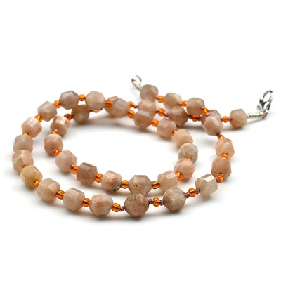 Бусы из Беломорита шарик с гранями 6,5-7мм, 47см, 24,8гр