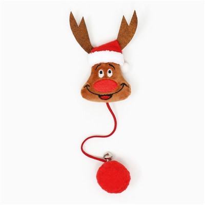 Игрушка-дразнилка для кошек «Лось-красный нос», с бубенчиком