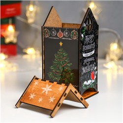 Чайный домик новогодний «Пусть исполнится заветная мечта», 20×10.5×9.5 см