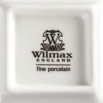 Менажница 2 ячейки Wilmax, 60 мл, 14.5×7.5 см, фарфор, белая