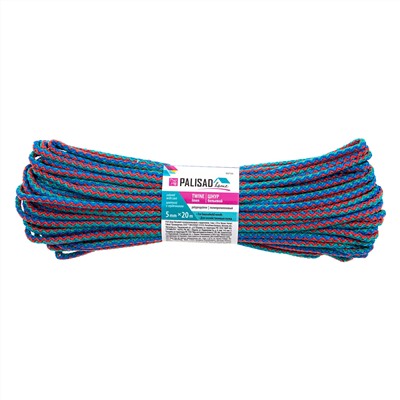 Шнур бельевой полипропиленовый с сердечником, 5 мм L 20 м, цветной, Home Palisad