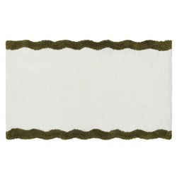Коврик для ванной с кантом оливкового цвета из коллекции Trendy Ruffles, 50x80 см