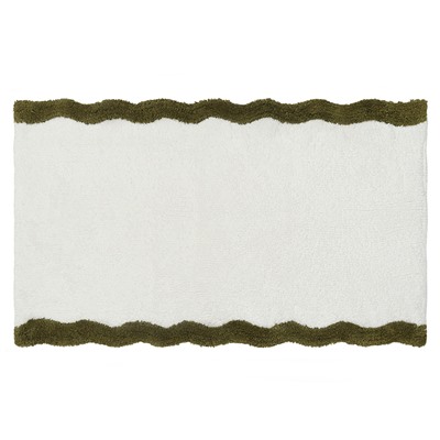 Коврик для ванной с кантом оливкового цвета из коллекции Trendy Ruffles, 50x80 см
