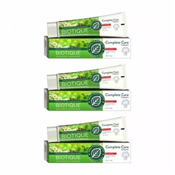 Набор зубной пасты с Гвоздикой и Тулси (3 x 140 г), Complete Care Toothpaste Clove & Tulsi Set, произв. Biotique