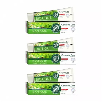 Набор зубной пасты с Гвоздикой и Тулси (3 x 140 г), Complete Care Toothpaste Clove & Tulsi Set, произв. Biotique
