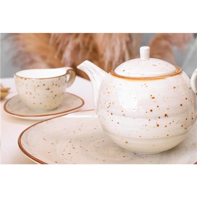 Заварочный чайник Magistro Mediterana, 900 мл, фарфор, бежевый