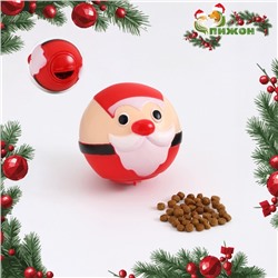 Игрушка-шар для собак под лакомства «Дед Мороз», 8 см