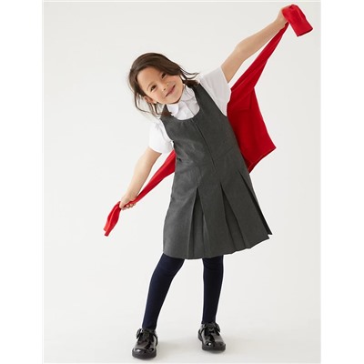 Girls' Longer Length Pleated School Pinafore (2-12 Yrs)