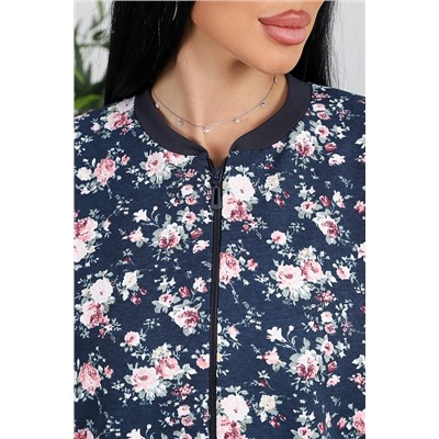 Женская толстовка Бомбер 750 / синий/роза