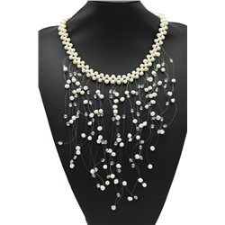 Ожерелье из жемчуга пресноводного шарики 5мм цв.белый, 46см