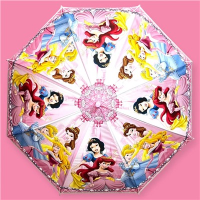 Зонт-трость для девочки с мультгероями полуавтомат Арт 001/5