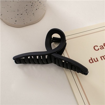 Заколка-краб для волос матовый Черный ПЕТЕЛЬКА, 13 см.