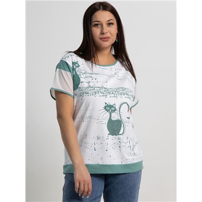 Блуза Алтея (белая/олива) Б15364-20М