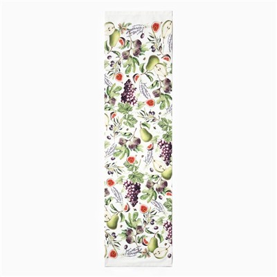 Дорожка на стол Этель «Фруктовый сад» 40×149см, 100% хлопок, саржа 190 г/м², белая