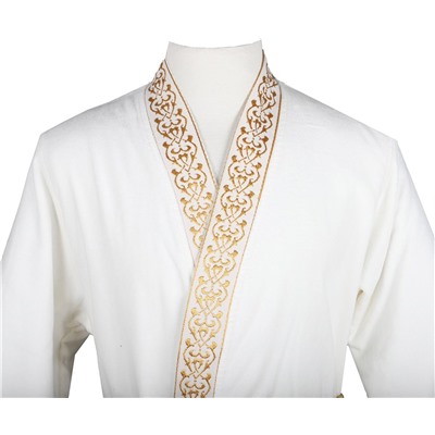 Халат Велюровый Мужской (L) Şehzade Krem Bay Large Bornoz- EcoCotton