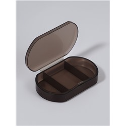 Таблетница - органайзер, 6×3.5×1.3 см, 3 секции, чёрная