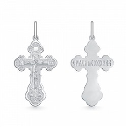 крест из серебра штампованный белый