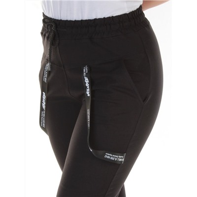 QB-81 BLACK Брюки спортивные женские (95% хлопок, 5% стрейч) P&S