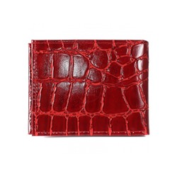 Портмоне женское Croco-ПР-900 натуральная кожа 1 отд,  10 карм,  красный скат (74)  209435