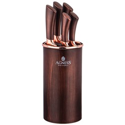 НАБОР НОЖЕЙ AGNESS "BEST" НА ПОДСТАВКЕ, 6 ПРЕДМЕТОВ
