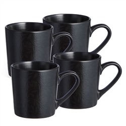 НАБОР КРУЖЕК  BRONCO "CHOICE BLACK" 400 МЛ =4 ШТ