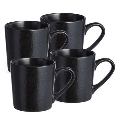 НАБОР КРУЖЕК  BRONCO "CHOICE BLACK" 400 МЛ =4 ШТ