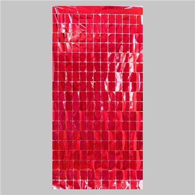 Праздничный занавес голография, 100 × 200 см., цвет красный