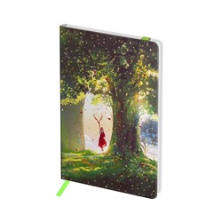 Записная книжка А6 80л. ЛАЙТ, кожзам, Greenwich Line "Mystical forest", с резинкой, тиснение фольгой, блок в клетку