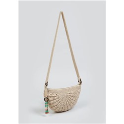 Crochet Cross Body Half Moon Bag