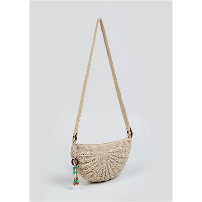 Crochet Cross Body Half Moon Bag