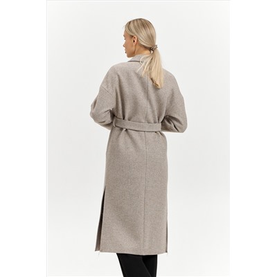 Пальто женское демисезонное 26820 (бежевый/диагональ)