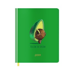 Дневник 1-11 кл. 48л. (твердый) MESHU "Avocadreams", иск. кожа, УФ-печать с глиттером, тиснение фольгой, тон. блок, ляссе