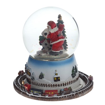 GAEM Фигурка декор в стекл шаре "Дед Мороз" (муз с ключ, подсветка), D 10 см, L15,5 W15,5 H15,5 см