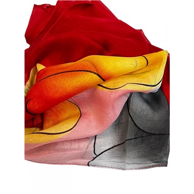 Шарф шифоновый с цветочным рисунком 3D Арт М52/2