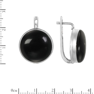 Серьги 'Метидо' с чёрным агатом ИАСК32118Х18АЧ0R6