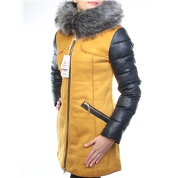 5157 YELLOW Парка женская зимняя (150 гр синтепон, искусственный мех)