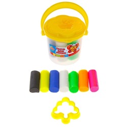 Тесто для лепки 7 цветов, 105 г, 1 формочка, крышка - формочка, МИКС