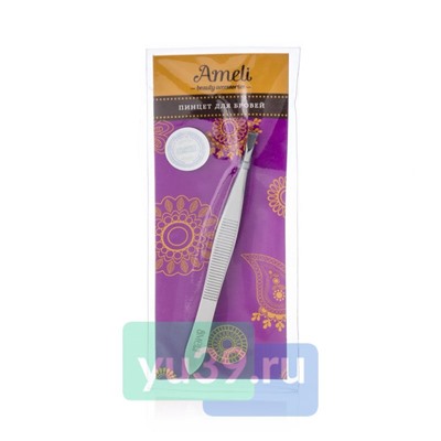 Пинцет косметический Ameli для бровей, прямой