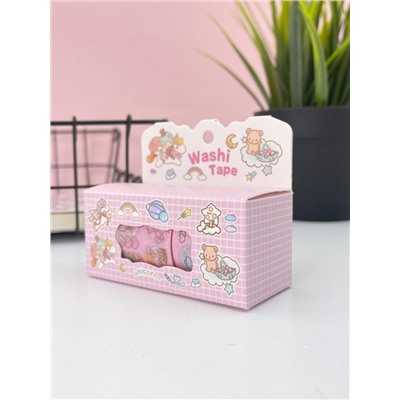Набор декоративного скотча 4 шт. "Cute ballon" pink, шоу-бокс 12 шт.