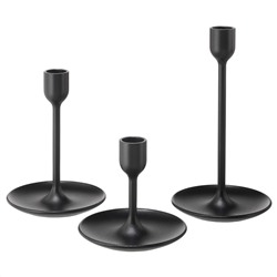 FULLTALIG, Kerzenständer 3er-Set, schwarz