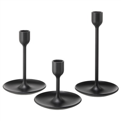 FULLTALIG, Kerzenständer 3er-Set, schwarz