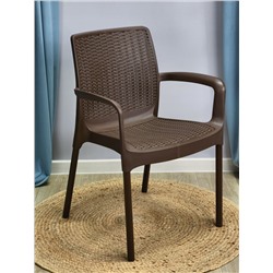 Плетеный стул SHT-ST68/S424
                        коричневый / черный муар (цинк)