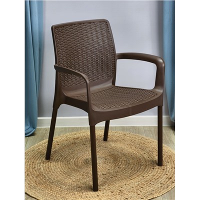 Плетеный стул SHT-ST68/S424
                        коричневый / черный муар (цинк)