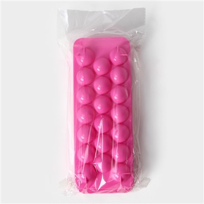 Форма для льда «Шар», 20 ячеек, пластик, голубая